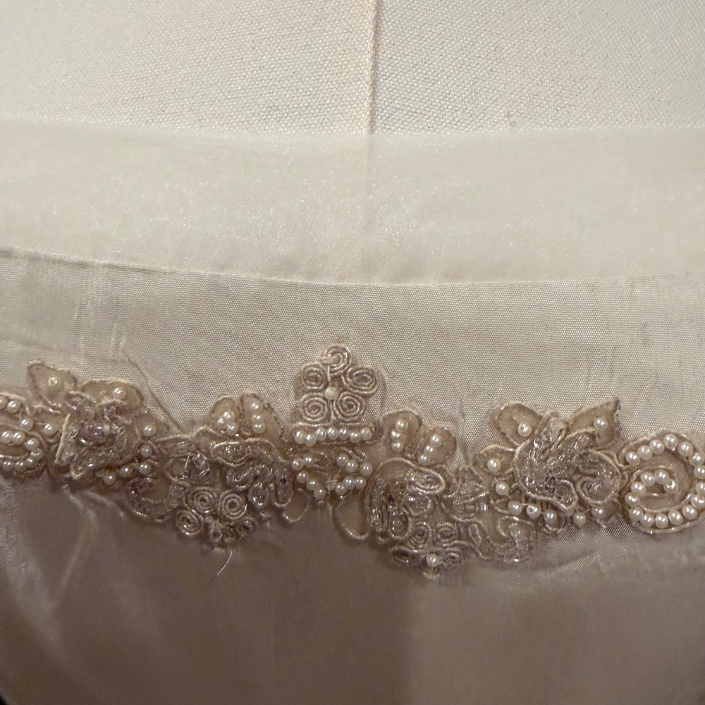 STUNNING Vintage Cachet Bridal Dress Strapless Evening Gown Beaded Ivory Lace 8 - Picture 4 of 6